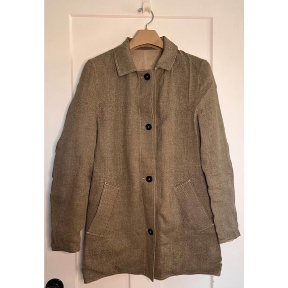 Billy Reid Other - Billy Reid Mens Reversible Car Coat Beige Button Pockets Hip Length Italy S New